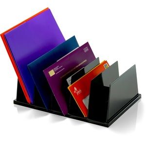 Desk Organizer 5 Compartment Desk Sorter Black 8” x 5” x 3.5”